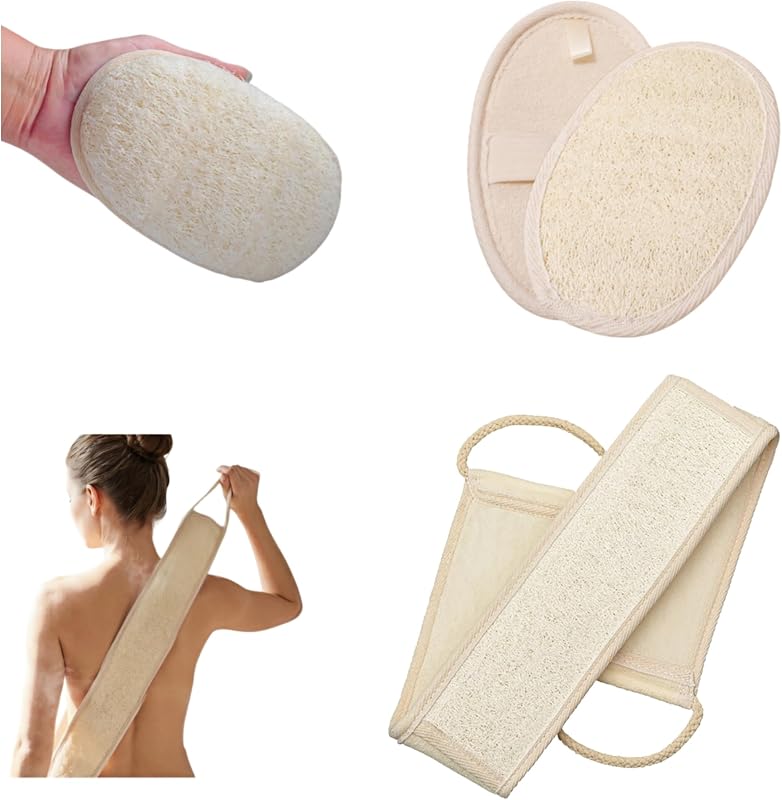 UOZLMD Bucha corporal de bucha vegetal com esponja, conjunto com 2 peças