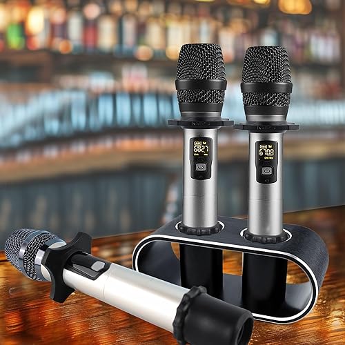 Miniatura 6 de BILIONE Soporte de almacenamiento de micrófonos de escritorio de aleación de aluminio, organizador de micrófonos de mesa de moda para micrófonos