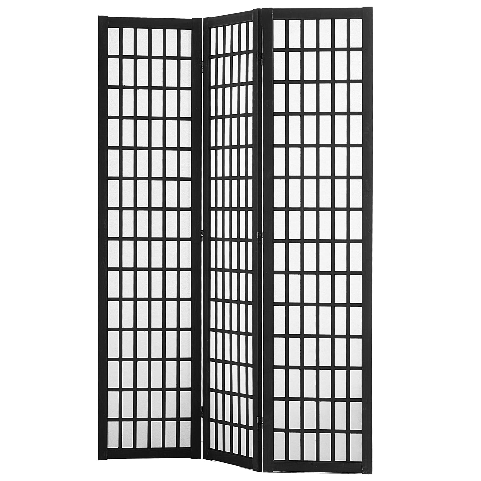 VEVOR Cloison de Séparation Japonaise à 3 Panneaux, Séparateur de Pièce Pliable en Bois, Paravent de Confidentialité, pour Séparation de Pièce, Maison, Bureau, Restaurant et Chambre à Coucher, Noir