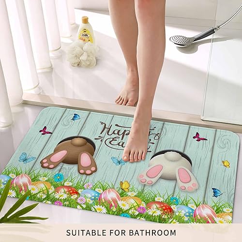 Vista 527 de Tapete de Feliz Navidad, tapete antideslizante para puerta delantera, baño, cocina, dormitorio, patio, entrada, 16 x 24 pulgadas, rojo, negro y verde