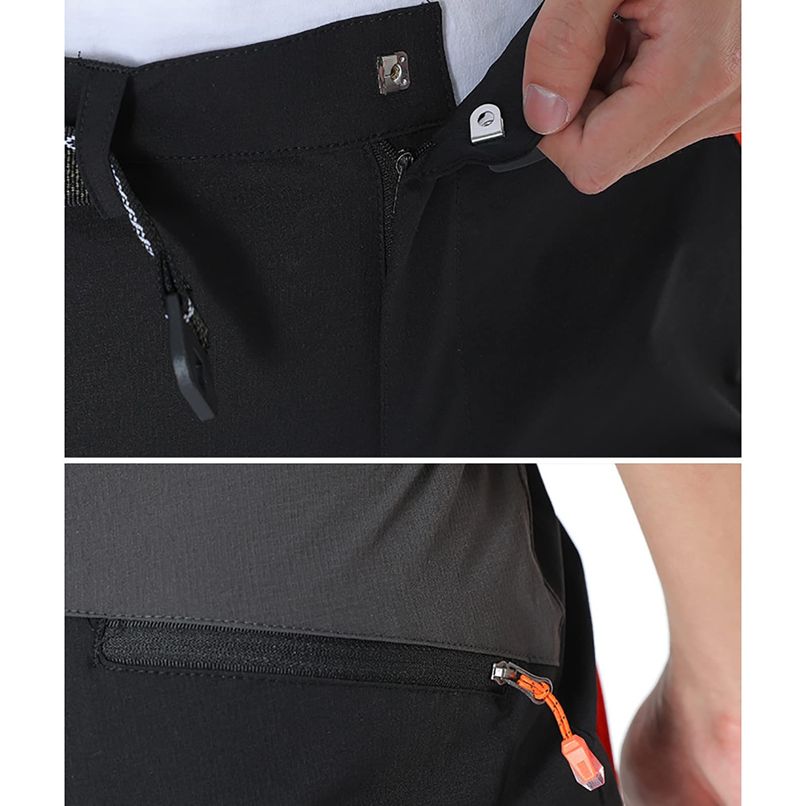 Hombres Pantalones de Senderismo Secado Rápido Senderismo Caza Pantalones de Pesca con Cinturón(Size:3XL,Color:Caqui)