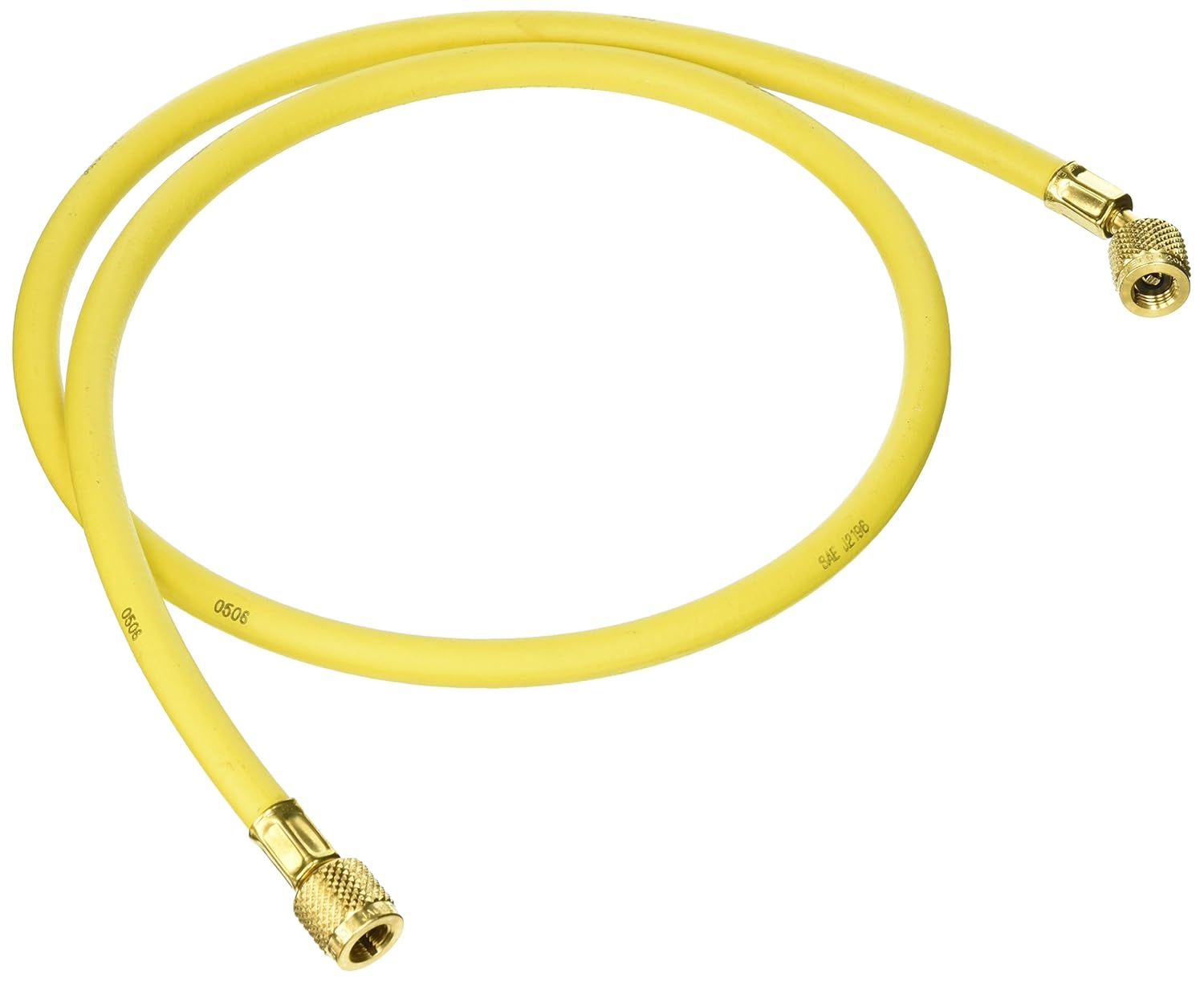Yellow Jacket 21048 Plus II Hose Standard 1/4" Flare Fittings, 48", Yellow