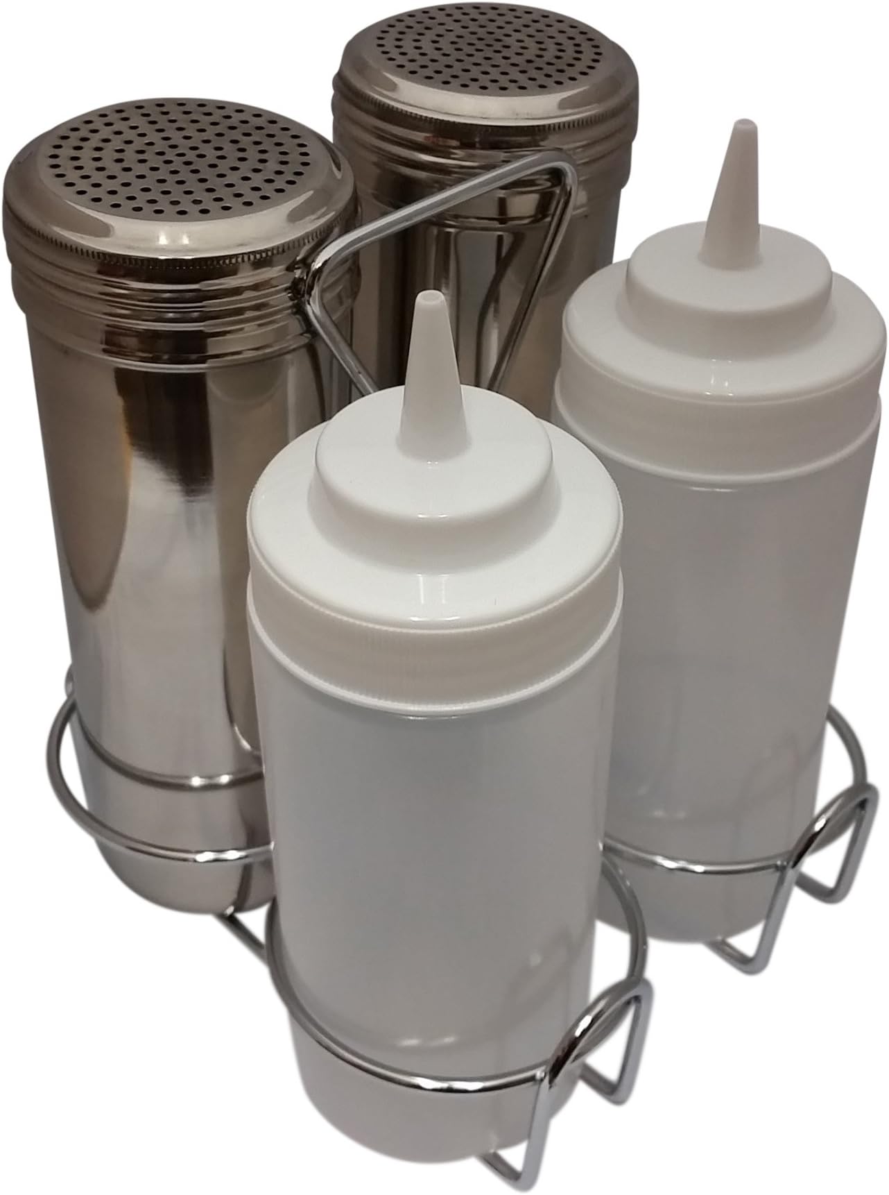 Griddle Sauce Bottle and Seasoning Shaker Set with Caddy