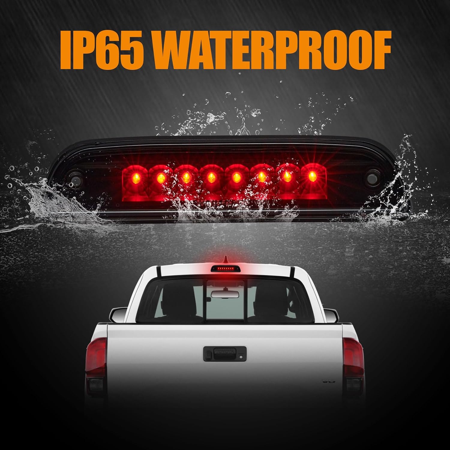 Third 3rd Brake Light LED for 1995-2015 Toyota Tacoma, High Mount Rear Brake Lights Assembly for 95-15 Tacoma, Waterproof Center Cab Lamp Stop Light