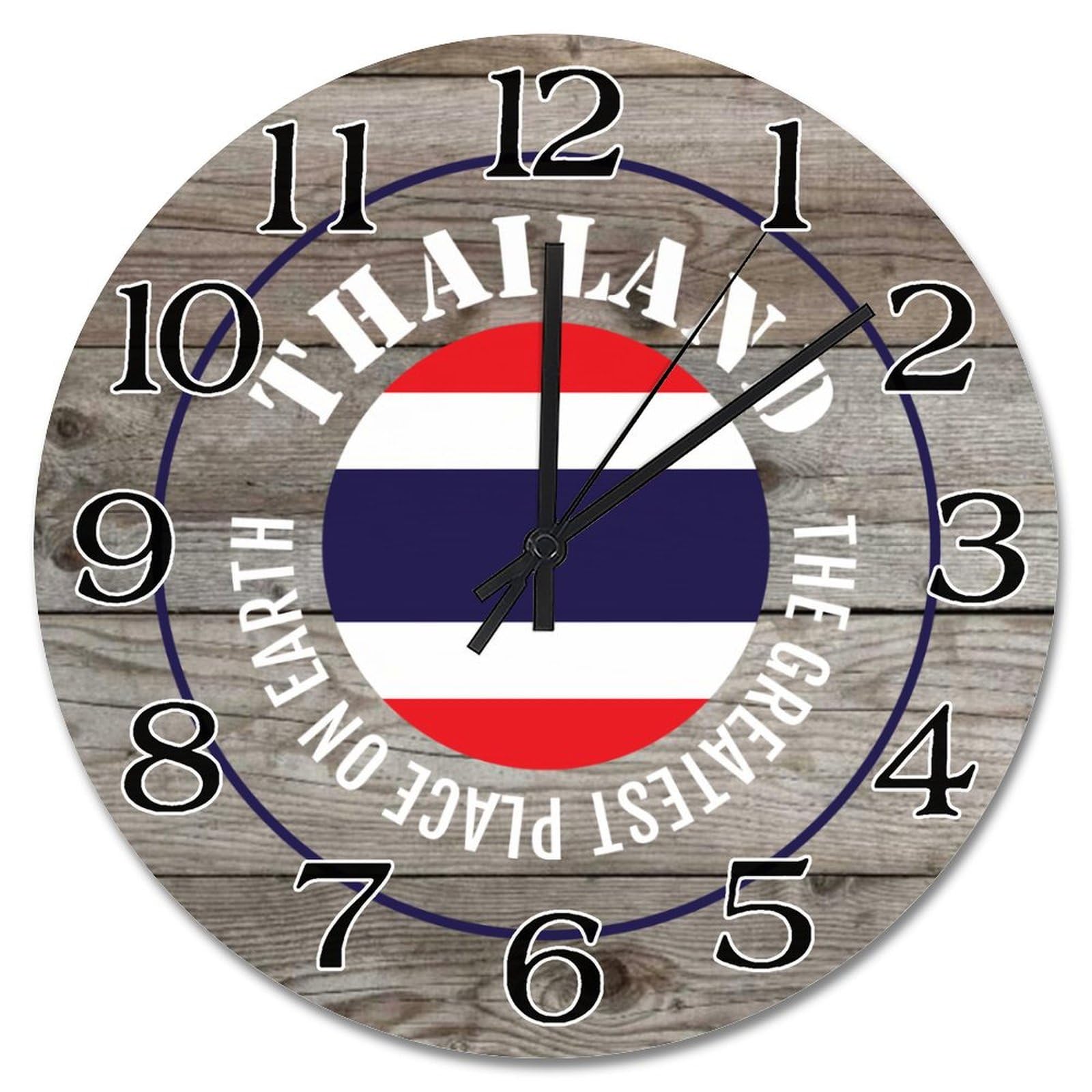 Horloge murale Thaïlande sans fil 25,4 cm pour habiller un mur vide de cuisine ou de chambre