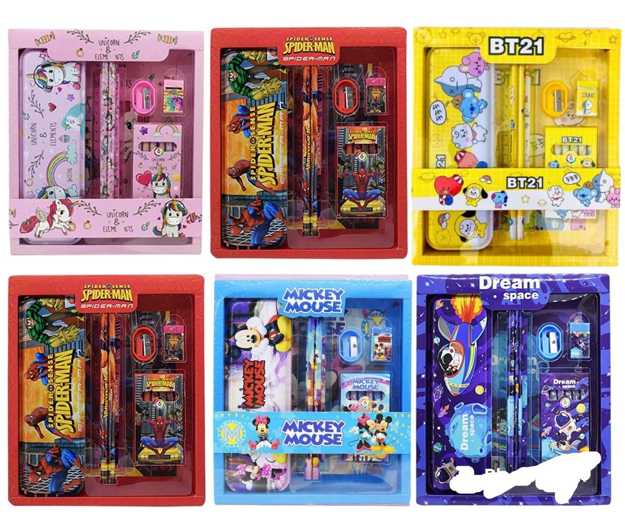 Youth Enterprises Pack of 6 All in One Mix Theme Stationery Set Combo Boys School Supplies Stationery Gift Set Kit with 1 Pencil Box Case 2 Pencils 6 Crayon Colours1 Ruler Scale Eraser. (B0C6R7SF8D) Amazon Price History, Amazon Price Tracker