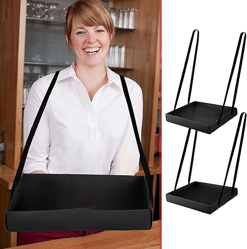 Miniatura 5 de 2 bandejas plegables para fiestas para aperitivos y bebidas, soporte para bebidas, bandejas de aperitivos de película con correa, accesorio para
