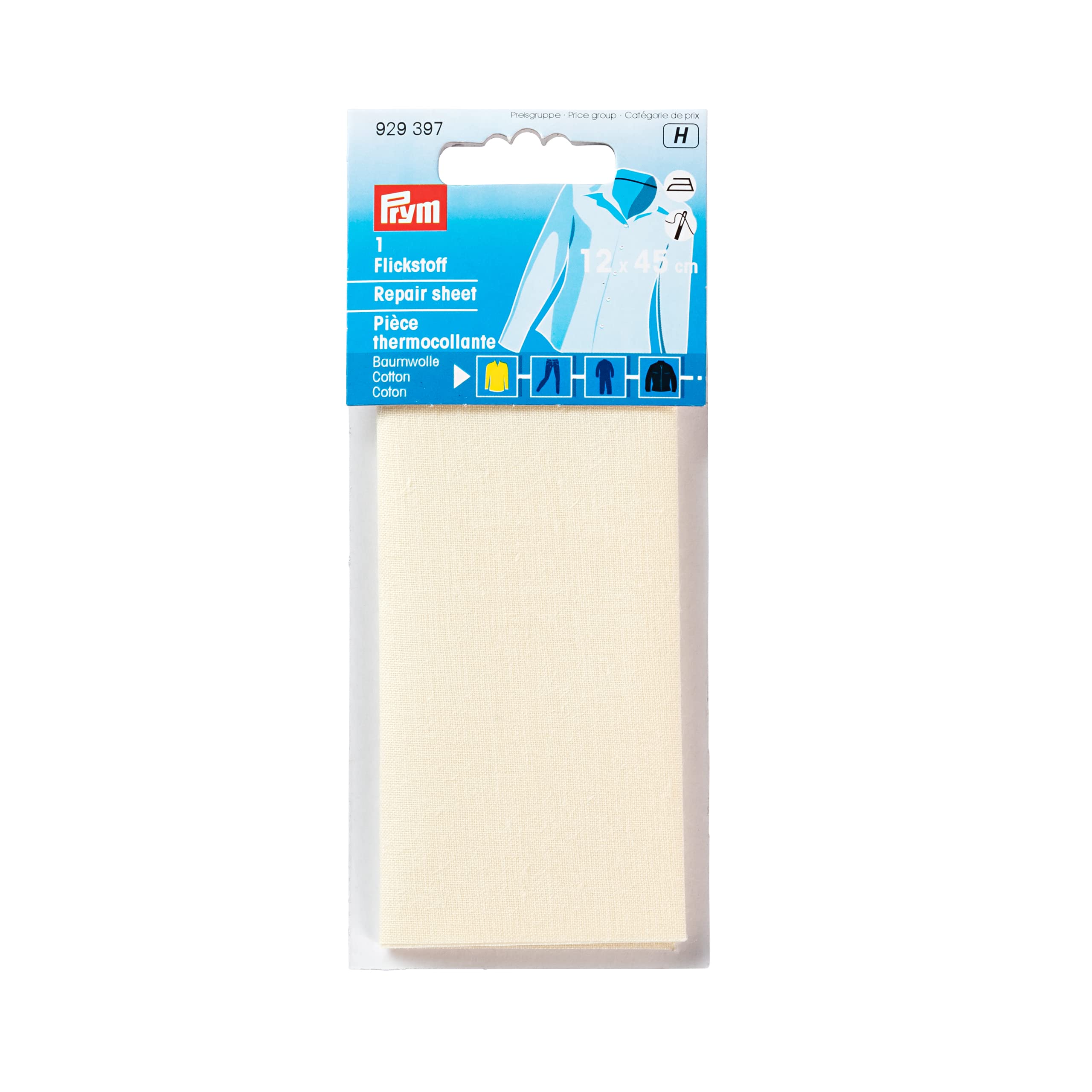 Prym 12 x 45 cm Cotton Repair Sheet, Ecru