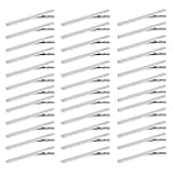 60 Pcs Alligator Curl Clips, Bantoye 3 Inch Flat Single Prong Clips Hair Accessories for Hair Styling, Coloring, Silver