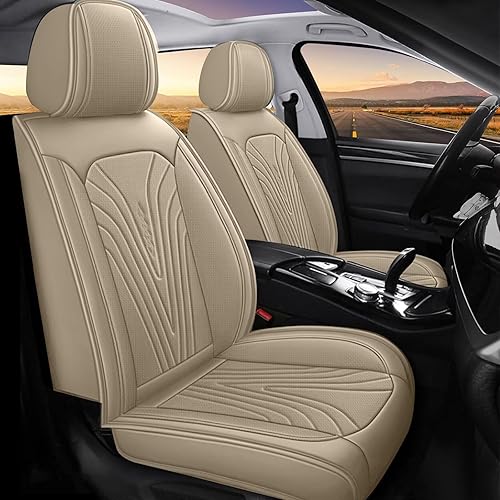 Miniatura 8 de 2 fundas de asiento delantero de automóvil para ChevyChevrolet Cruze 2011-2019, de piel sintética, transpirable, impermeable, fundas de asiento