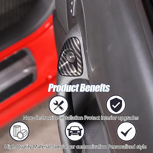 Miniatura 3 de Cubierta para interruptor de puerta de automóvil compatible con Chevy Corvette C6 2005-2013, accesorios de ajuste de botón de interruptor de bisel