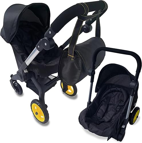 Combo de Cochecito y Asiento de Coche para Muñeca Bebé – Cochecito de Muñeca Convertible 2 en 1 y Asiento de Coche para Niños – Se Adapta a Muñecas
