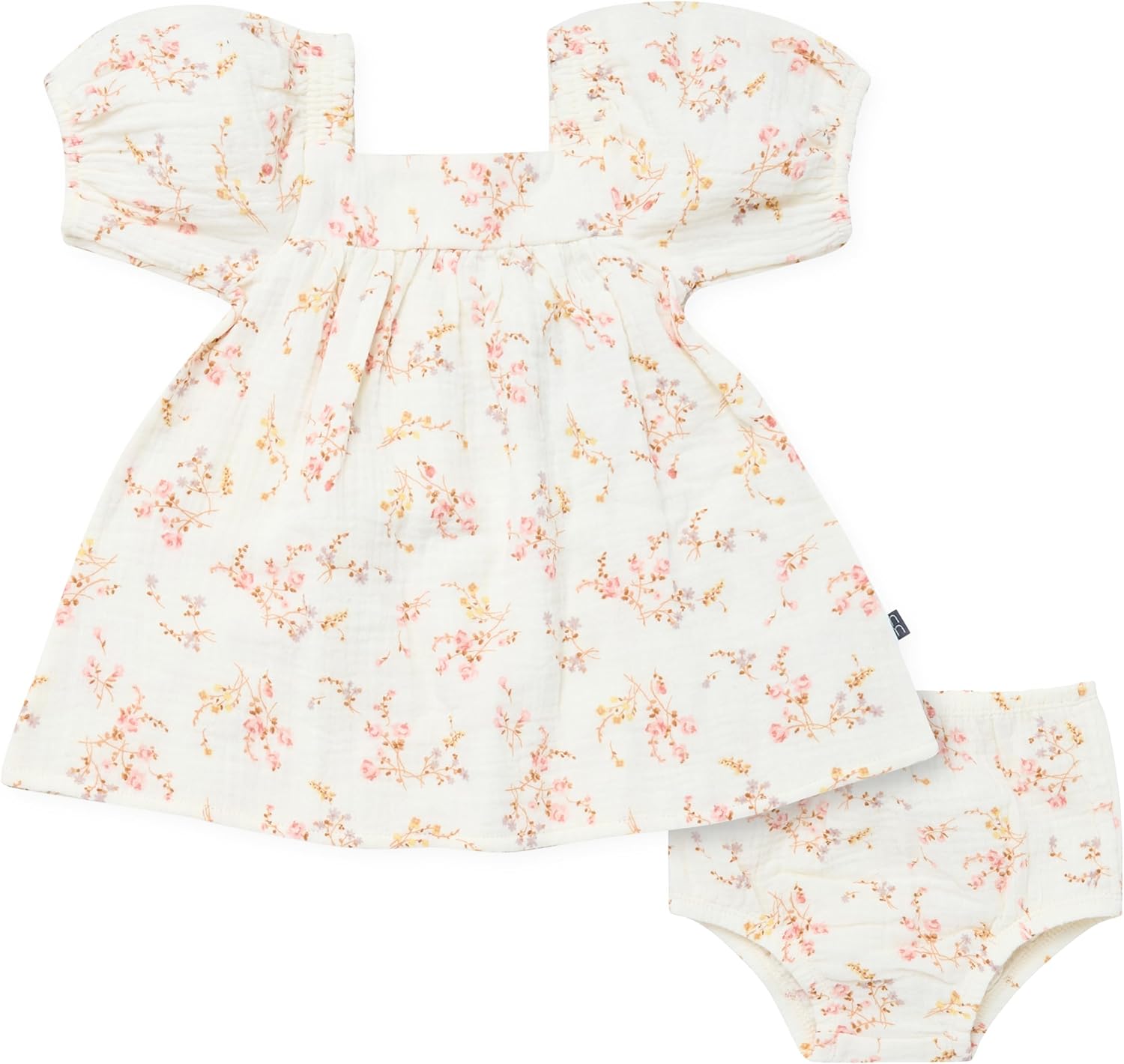 Modern Moments by Gerber baby-girls 2-piece Puffed Sleeve Dress & Diaper Cover Set