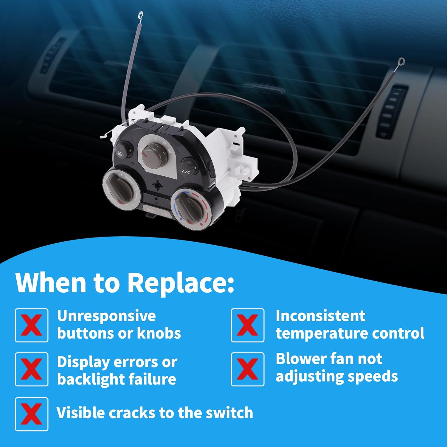 A/C Heater Climate Control Switch Module Panel for Nissan Versa 2012-2013 HVAC Climate Temp Unit No.27510-3NH1B/27510-00C24/27510-3AN0A