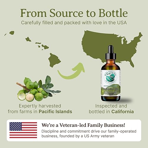 Miniatura 7 de Aceite de Tamanu 16 oz Orgánico, 100% puro, prensado en frío, sin refinar, aceites Bella Terra