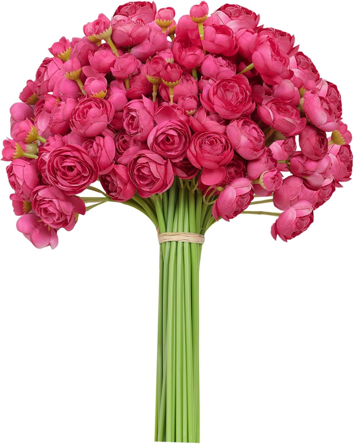 Meldel 32pcs Ranunculus Artificial Flower, Faux Silk Mini Orange Ranunculus Flowers for DIY Bouquet, Bulk Fake Peony Wedding Filler Flowers for Centerpieces Arrangements Bridal Shower Decorations