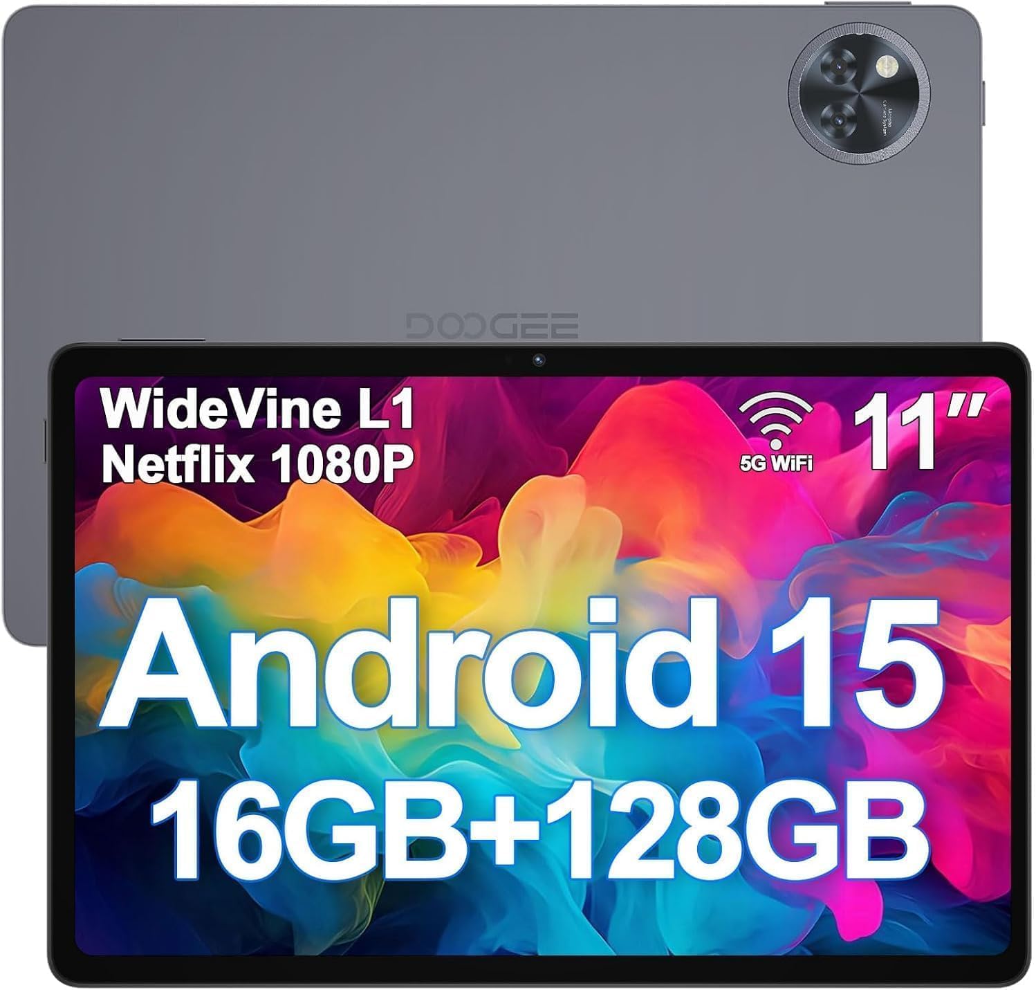 U11(2026) 11 inch Tablet 16GB+128GB/2TB TF Octa-Core 90Hz Display, 8580mAh, Android 15 Tablet,1080P,Bluetooth 5.0+5G WiFi Tablets, 13MP+5MP, Face ID,Metal Body