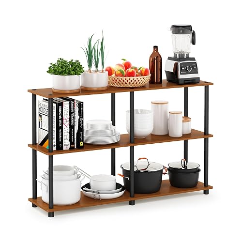 Furinno TURN-N-TUBE Storage Shelves, 3-Tier 47.4 Wide Book Shelf, Corner