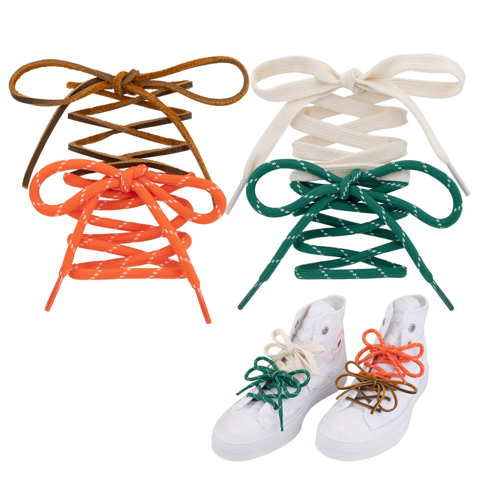 Lilybekind Colored Shoe Laces Multi Style Replacement Shoelaces for Boots Sneakers Cool Design Shoe Strings