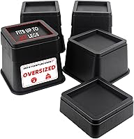 Vista 18 de DEDU Elevadores de cama de gran tamaño, resistentes, apilables, paquete de 4, elevadores de muebles para sofás de 2 pulgadas o 4 pulgadas, soporta