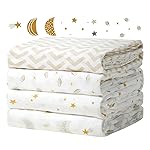 Momcozy Muslin Swaddle Blankets, Ultra Soft Neutral Baby Essentials Must Haves Registry Search, Breathable Large 47\'\' x 47\'\' Newborn Boys Girls Swaddle Receiving Blanket, Stellar Orbit