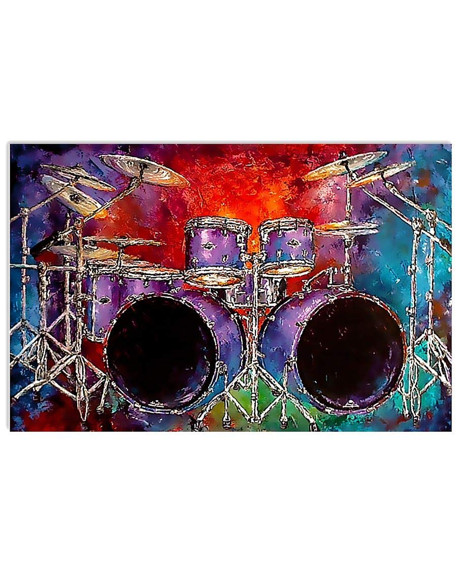 Plaque Humoristique En Métal Drummer Zone - 30,5 X 30,5 Cm, Design Vintage, Pour Décoration Murale Ou De Table - 7