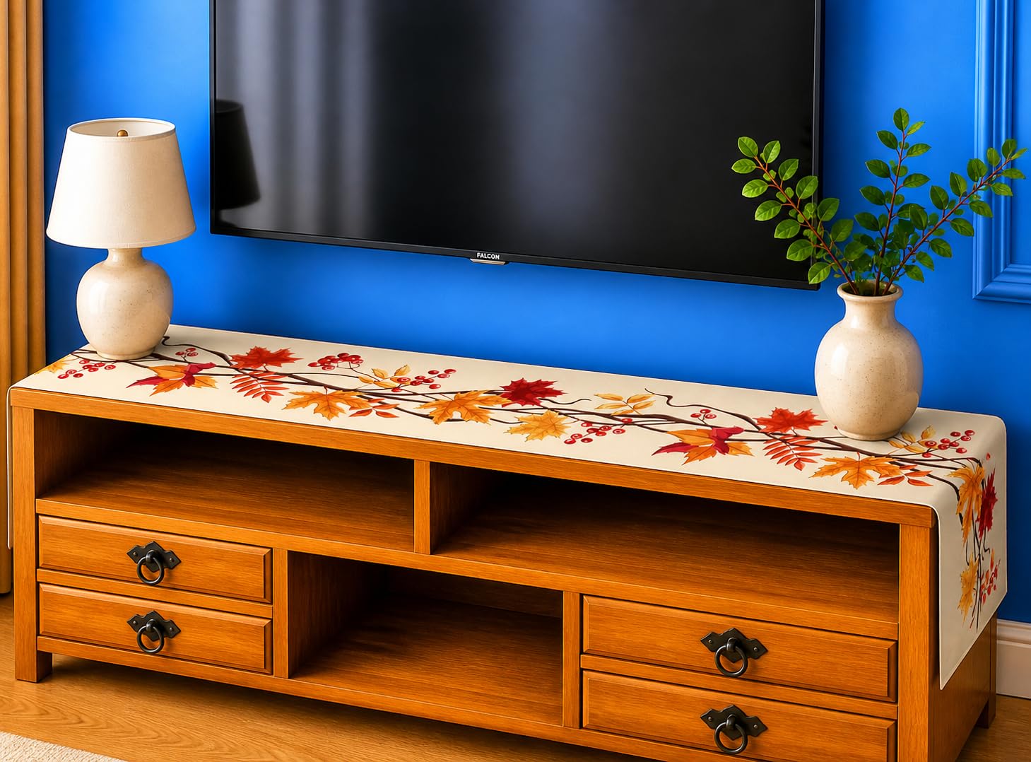 Premium Printed TV Unit Table Runner | Decorative TV Unit Runner | Multi-Design Washable Fabric Runner for Living Room, Bedroom & Home Decor (PANVEL)-image-23