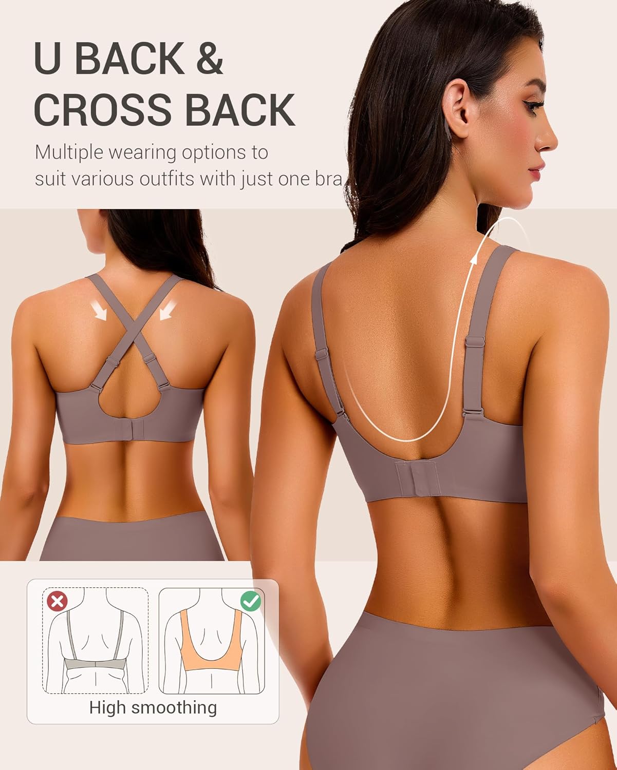 Gailife Deep V Jelly Bras for Women No Underwire Wireless Seamless Push Up Bra Comfort Support Plunge Bralette Full Coverage - Image 3