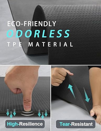 Miniatura 4 de Extra Long & Wide Thick Yoga Mat for Tall Men & Women, 84'' x 32'' x 7mm Oversized Yoga Mat Double-Sided Non Slip, Pro TPE Yoga Mats with Strap