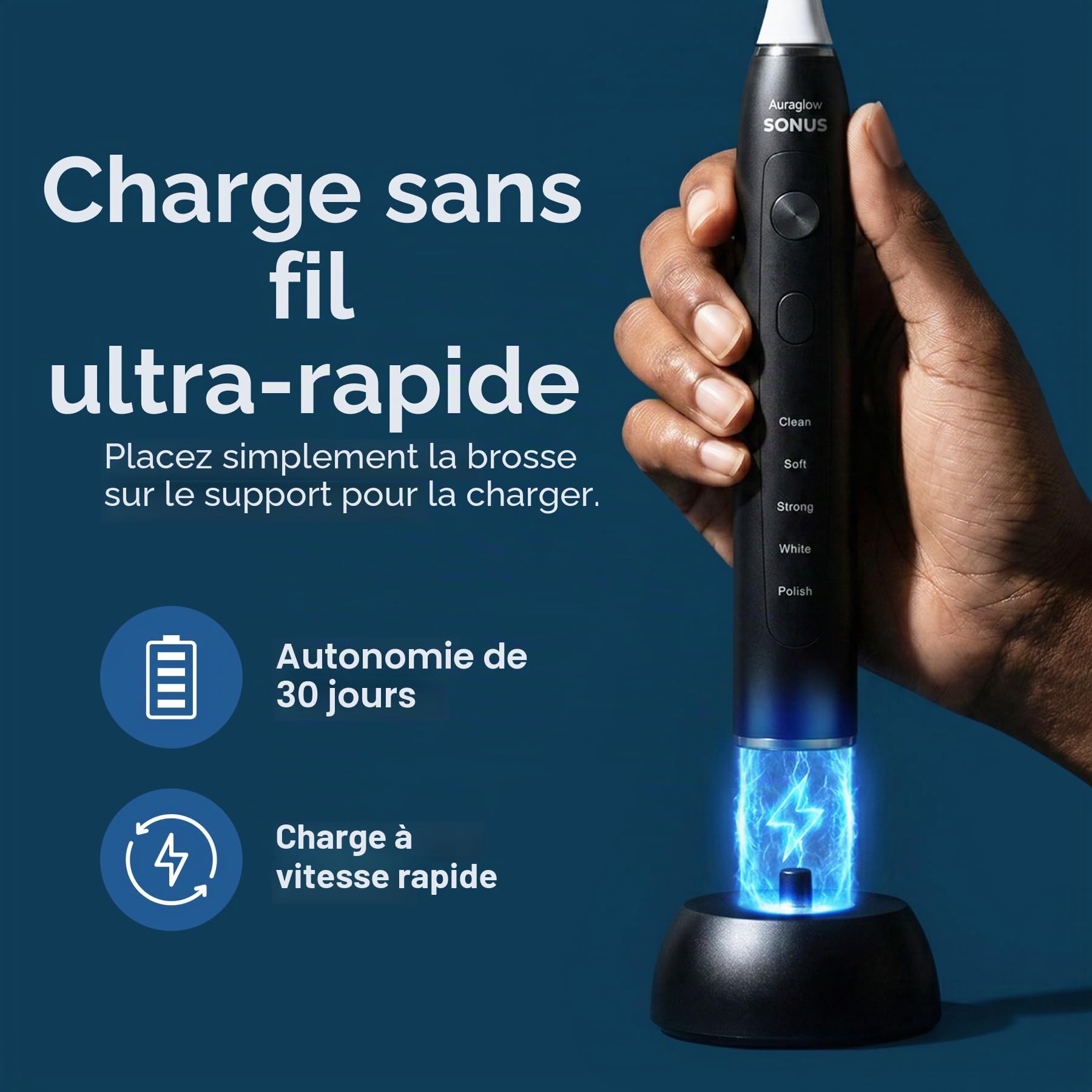 AURAGLOW Brosse à dents électrique