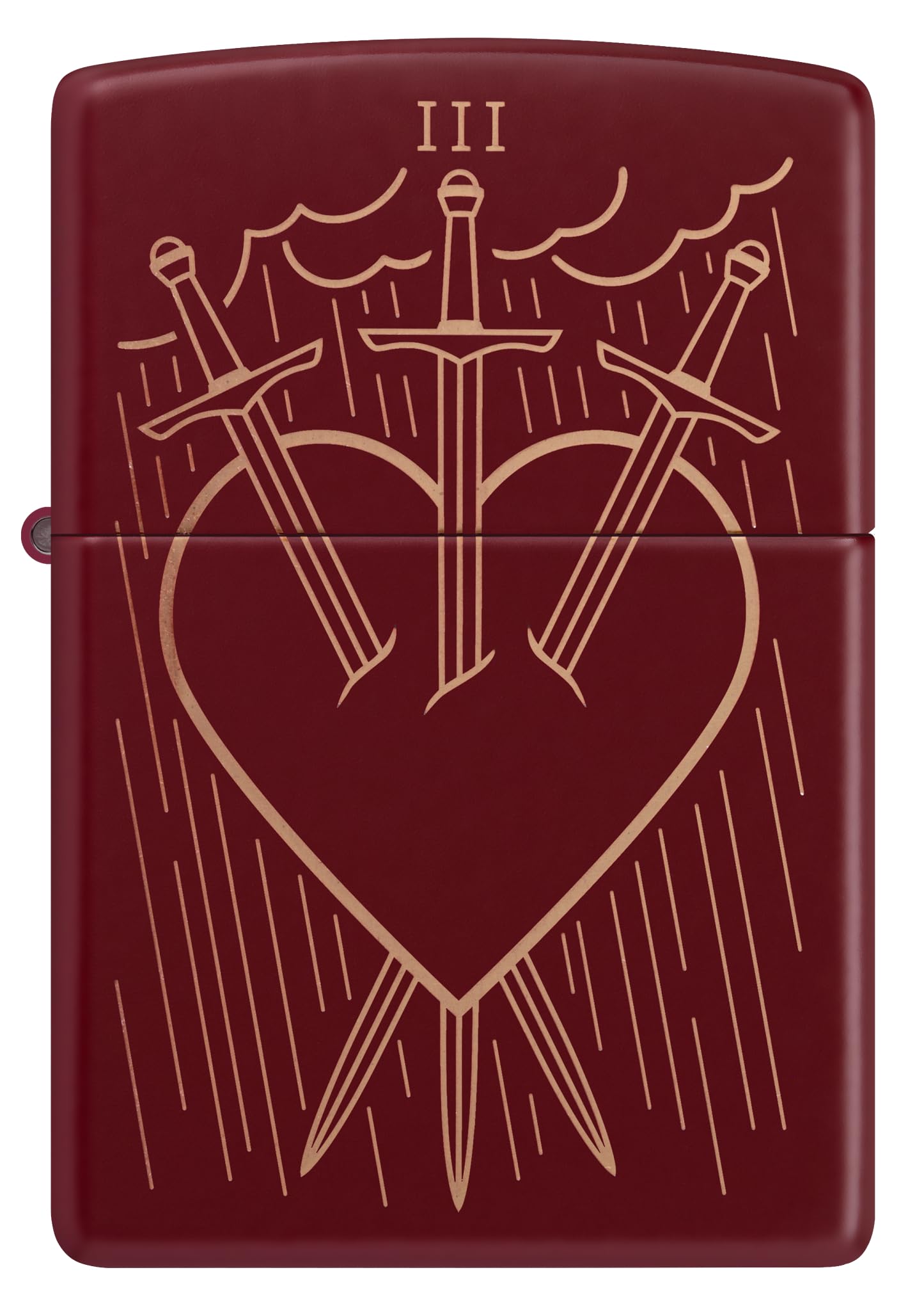 Zippo Sturmfeuerzeug - Luck/Fortune - Laser Engrave Merlot - Nachfüllbar - Wiederverwendbar - Windfestes Design - Geschenkbox - Made in USA