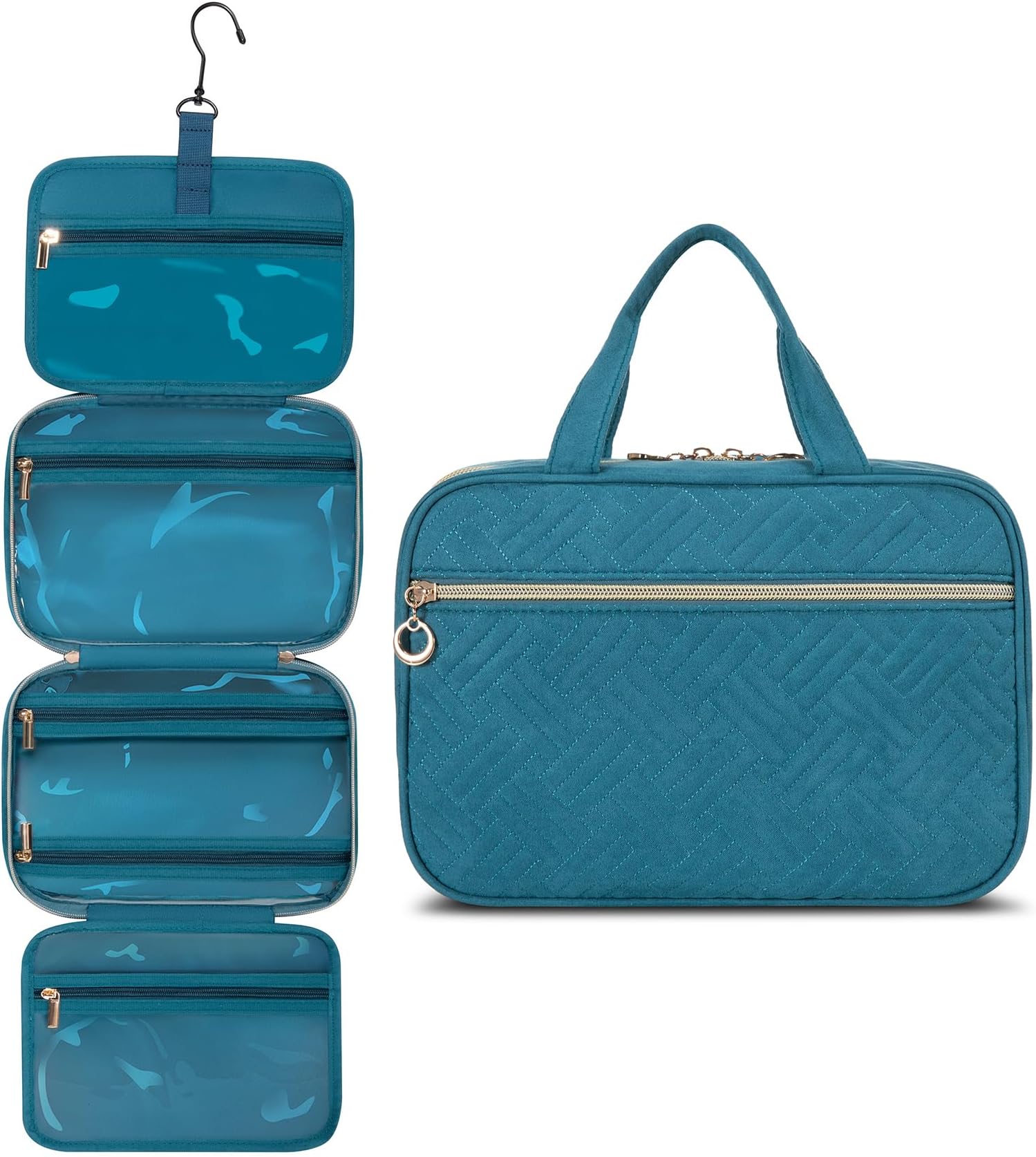LOVEVOOK Toiletry Bag Hanging Travel Wash Bag for Women, Waterproof Toiletries Makeup Bags with Hook, Large Cosmetic Organizer Ladies, for Full Sized Container