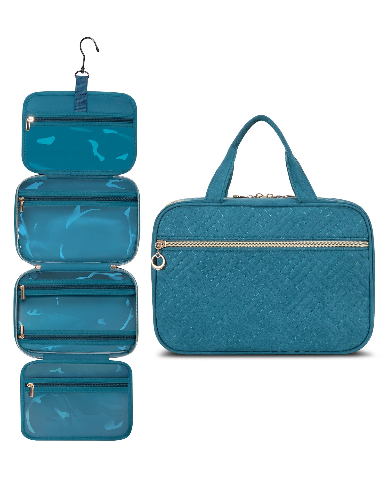 LOVEVOOKToiletry Bag Hanging Travel Wash Bag for Women, Waterproof Toiletries Makeup Bags with Hook, Large Cosmetic Organizer Ladies, for Full Sized Container