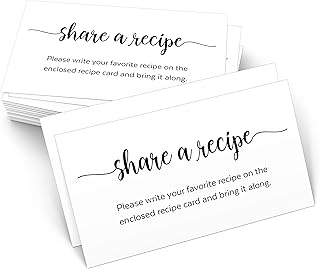 321Done Request a Recipe Card (Set of 50) 3.5x2 White, Simple - Little Recipe Request Insert Card for Bridal Shower Game, Keepsake, Heavy Cardstock, Matching Recipe Cards - Made in USA