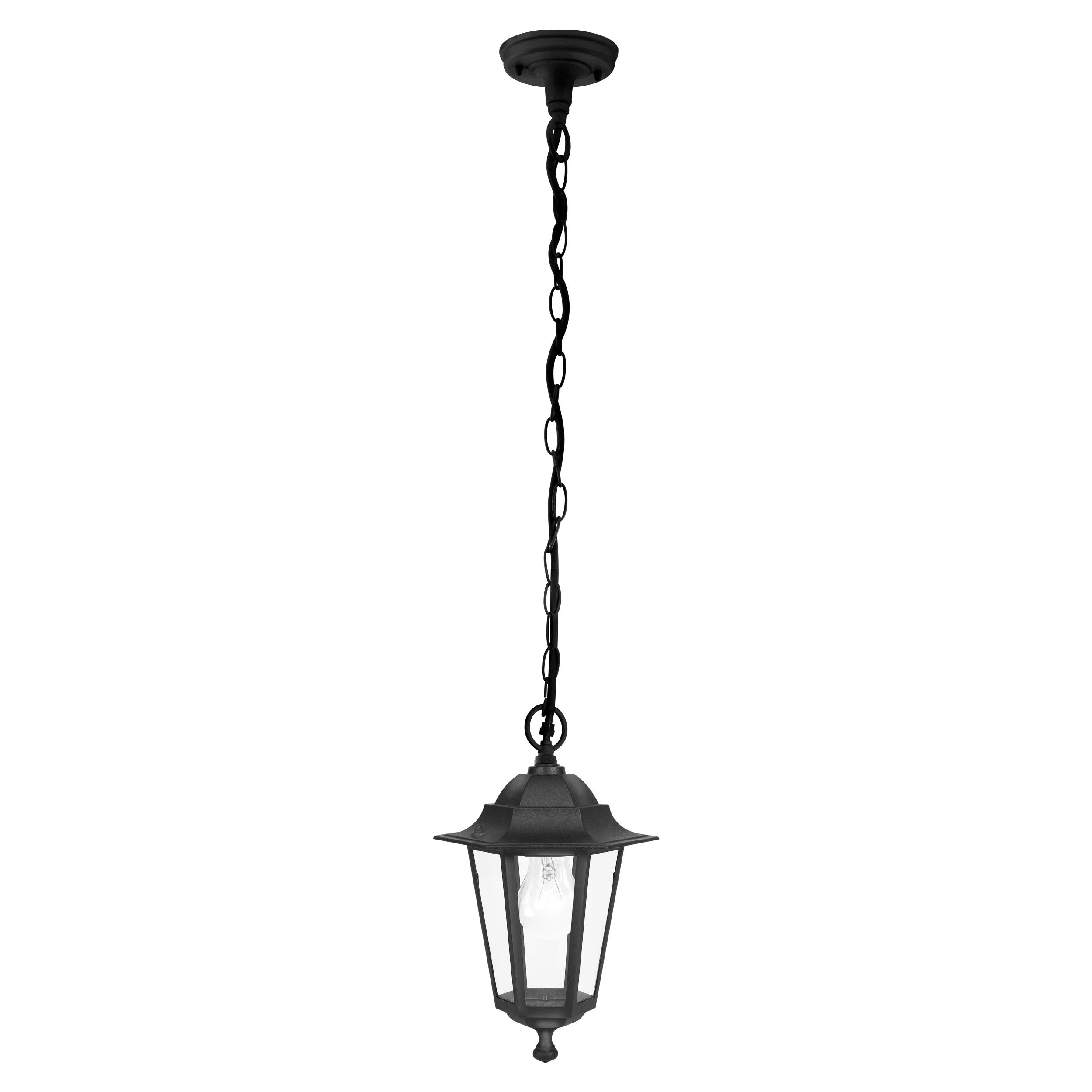 Stylish Ip44 Outdoor Black Aluminium Lantern Pendant Light With Chain from B&Q