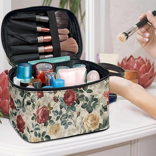 Vista 253 de doginthehole Bolsa de maquillaje, bolsa de cosméticos de viaje, bolsa de aseo portátil grande, organizador de accesorios para mujeres y niñas
