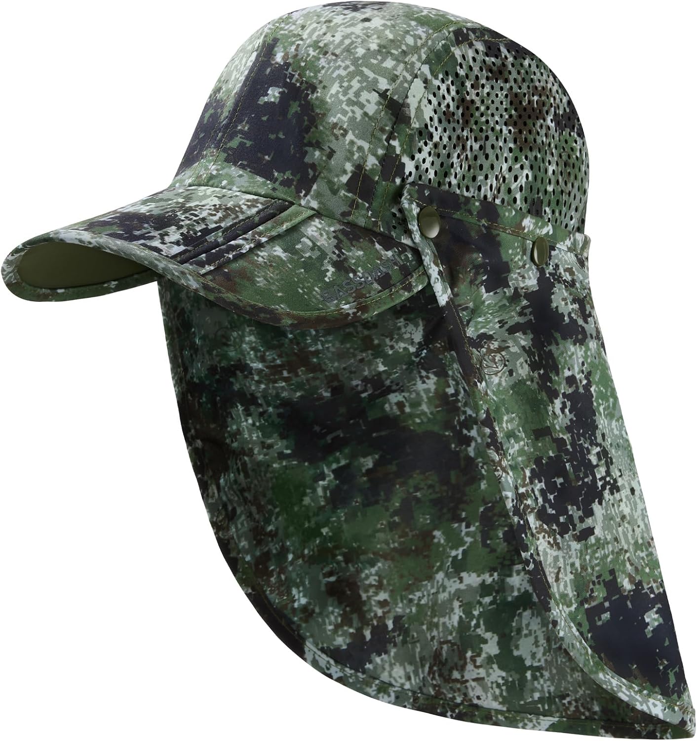 BASSDASH UPF 50+ Fishing Hat, Baseball Cap with Removable Neck Flap
