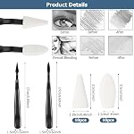 AGPTEK 48 PCS Sketch Drawing Tools, 20 Blending Stumps Set with 2 Sandpaper Pencil Sharpeners, Pencil Extension, Erasers,20 sponge replacement heads & 1 Felt Bag for Student Sketch Drawing Accessories | 20 Blending Stumps Set, 2 Sandpaper Pencil Shar