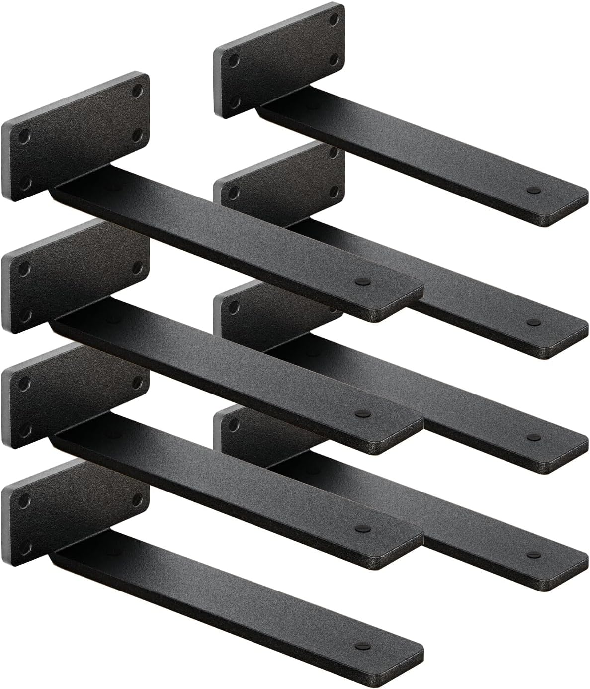 8 Pack Shelf Brackets 6 Inch Floating Shelf Bracket 1/5 inch Thick Heavy Duty Hidden Shelf Brackets Iron Metal Brackets for Shelf Support with Screw Included