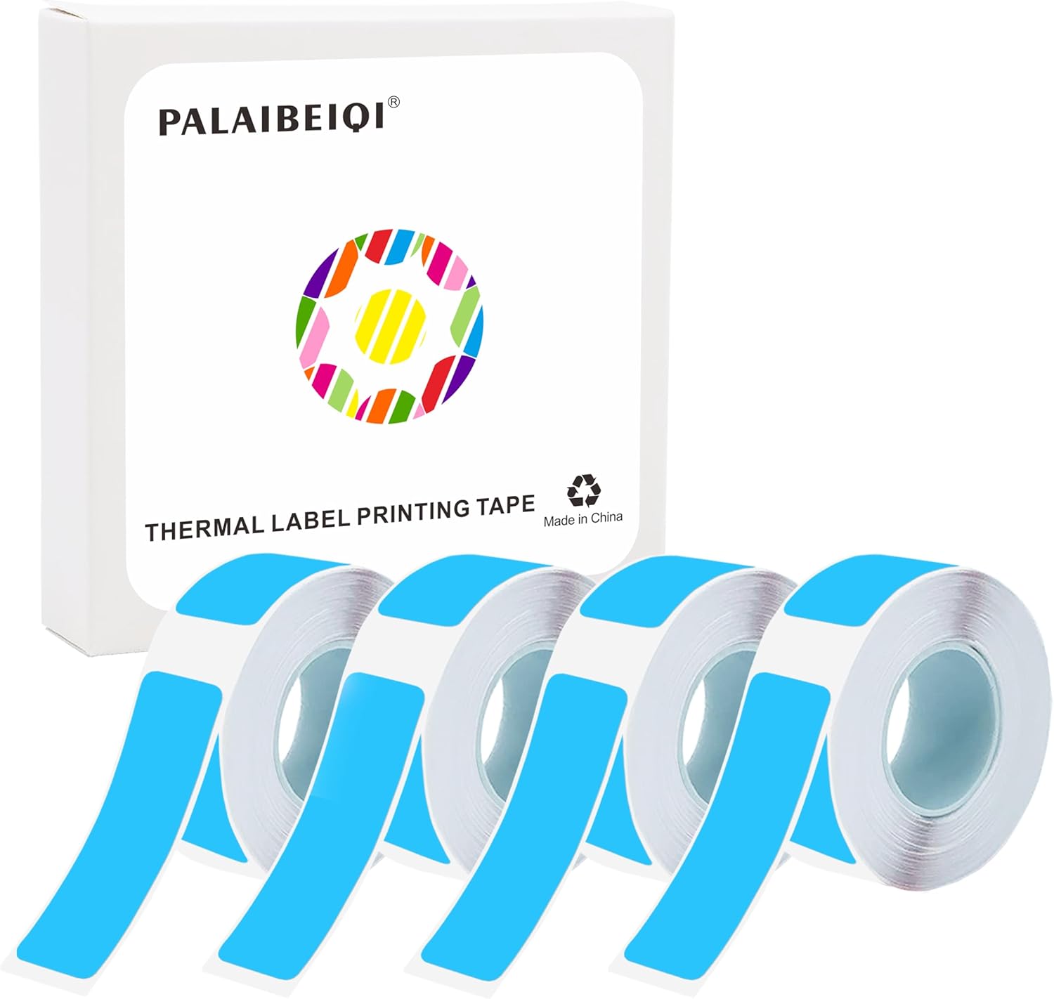 Thermal Label Tape 0.55"x1.57"(14x40mm) 12 Rolls,1920Pcs,Waterproof,Oil-Proof,Strong Adhesive Thermal Labels,Compatible with D30 Portable Thermal Printer,for Home,Office,Storage,10 Colors