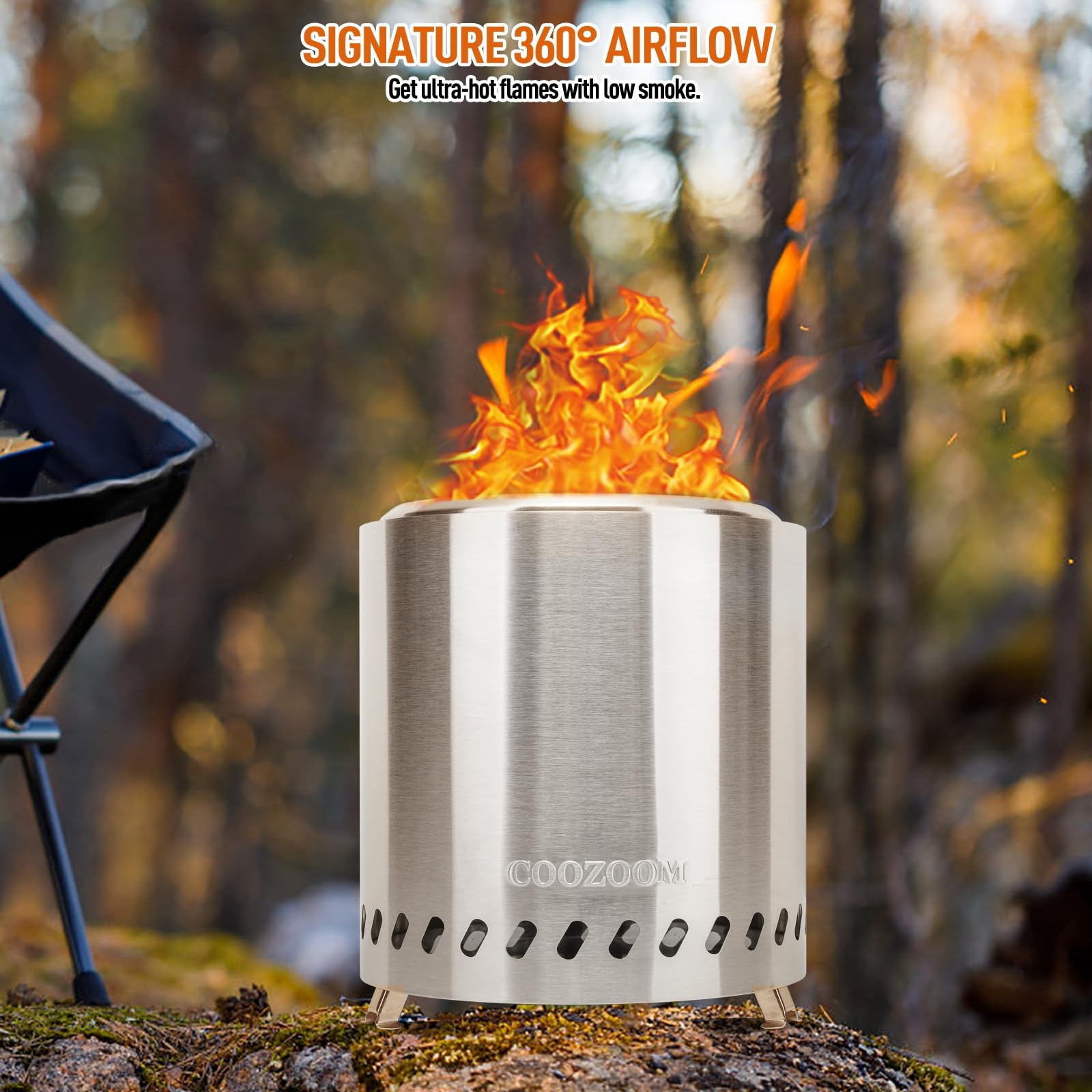 Amazon.com : COOZOOM Portable Table Top Fire Pit with Stand, 8.6