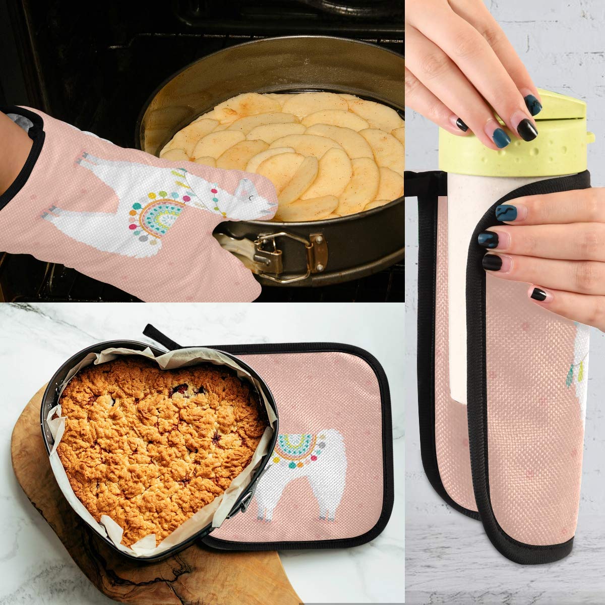 TropicalLife LUCKYEAH - Doppio guanto da forno a forma di pavone