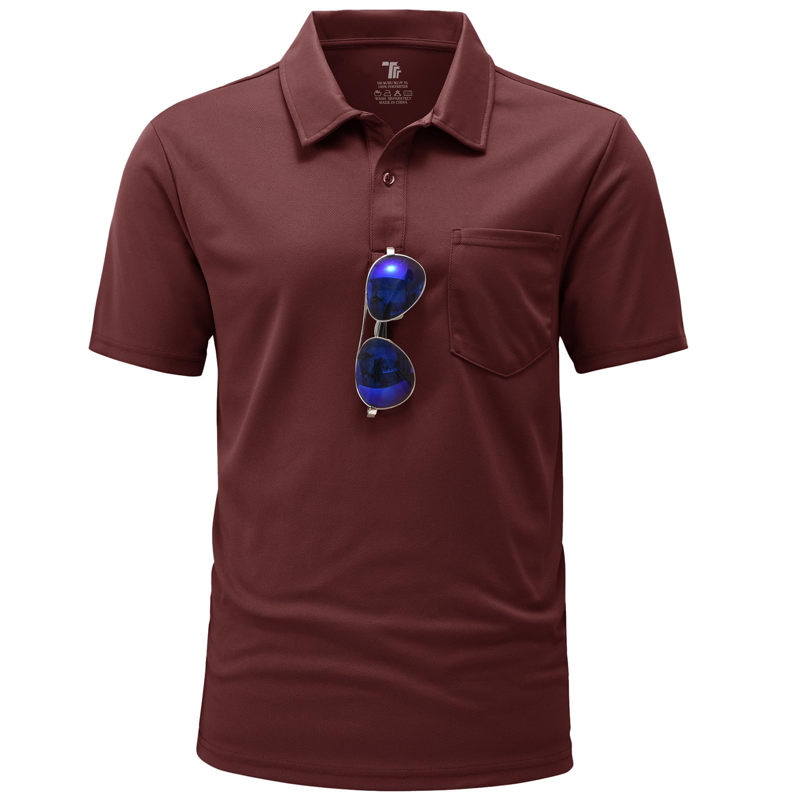 BGOWATU Men's Polo Shirts Short Sleeve Collared Golf Shirts Quick Dry Tennis Shirt Outdoor Sports Causal Shirts