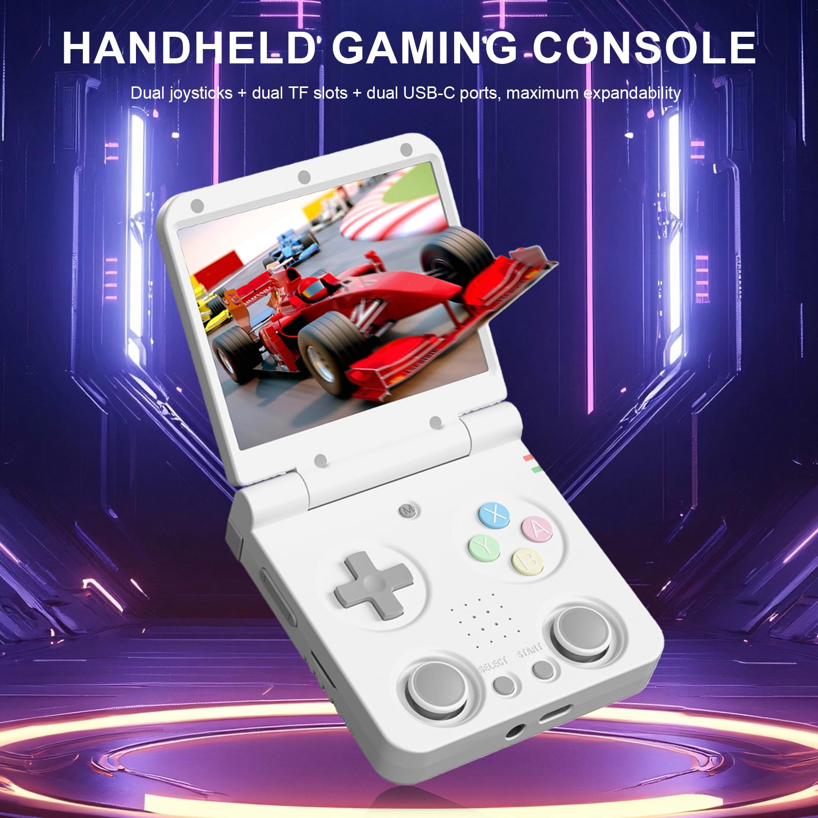 Console di Giochi Portatile Retrò a Handheld Pieghevole, Con Batteria da 3000mAh (Scheda TF Non Inclusa), Design Flip Supporta WiFi e Bluetooth 4.2 Ideale per Adolescenti e Adulti