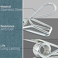 Vista 6 de 40 Pack Stainless Steel Small Clothes Pins Durable Clothes Pegs Multi-Purpose Metal Wire Utility Clips for Laundry Home Kitchen Outdoor Travel Office
