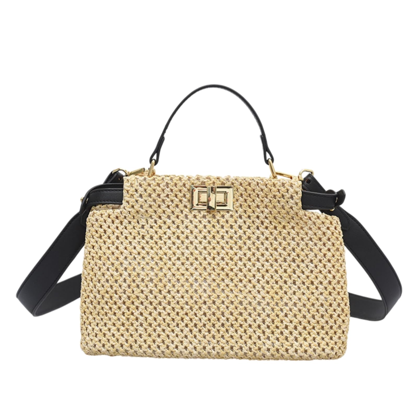 Strandtasche Crossbody Taschen Für Frauen Bohemian Gewebt Strohtasche Schultertasche Handtasche-Green Shoulder Bag