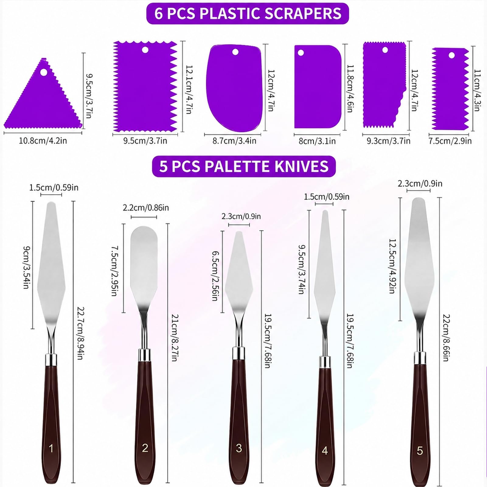 Palette Knife Set - 11 Piece Painting Tools -7 Palette Knife Set - 11 Piece Painting Tools -7