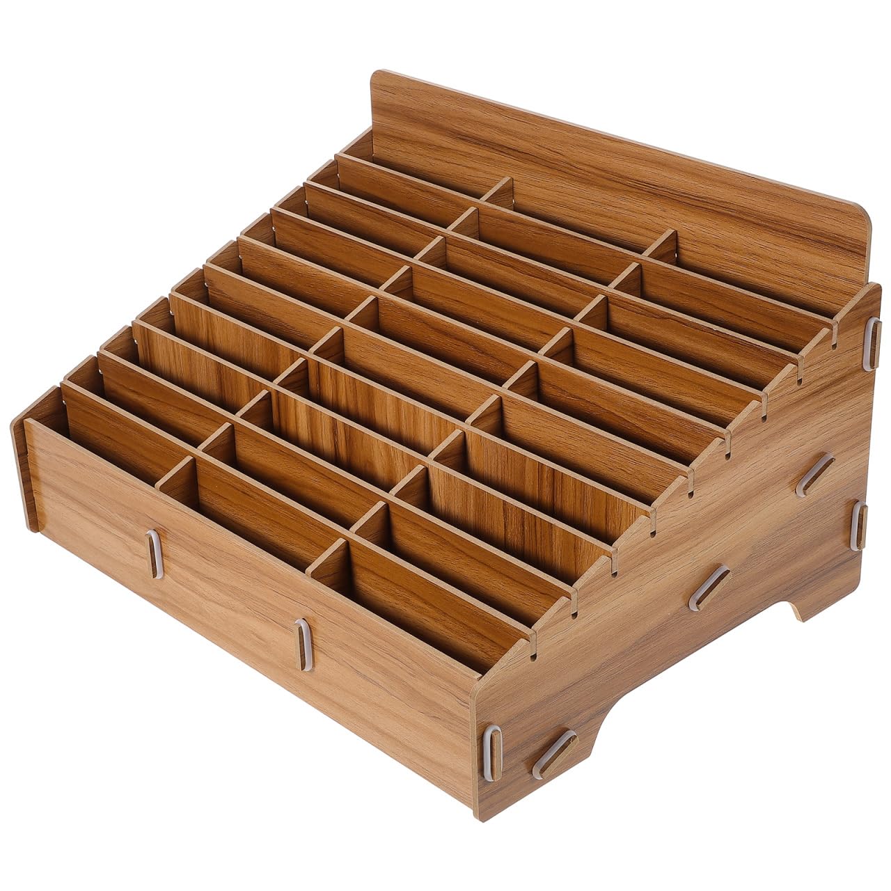 Amazon.com: LALAFINA 30-Grid Wooden Cell Phone Holder Desktop
