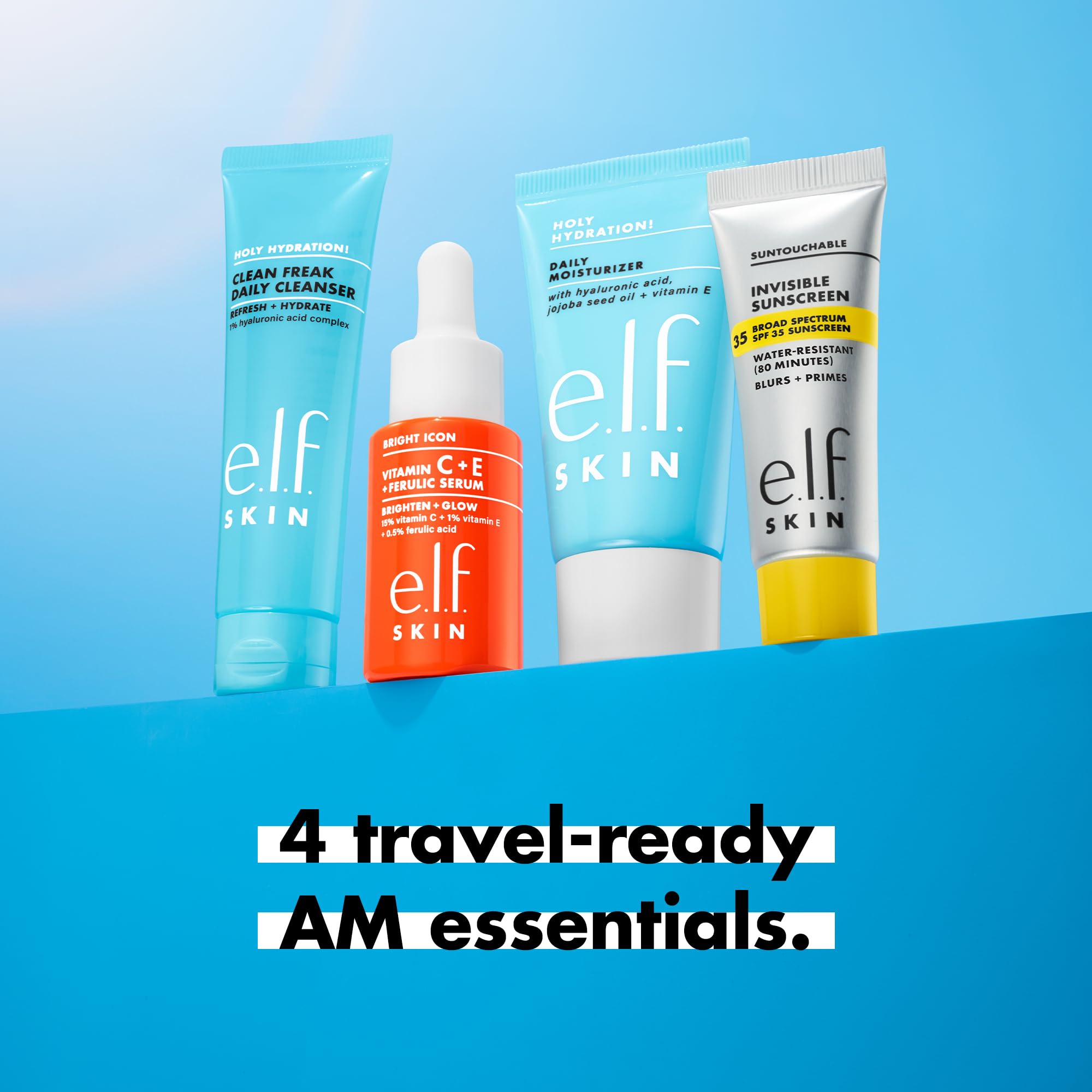 e.l.f. SKIN Wake the e.l.f. Up Skincare Kit, Travel-Size Hydrating