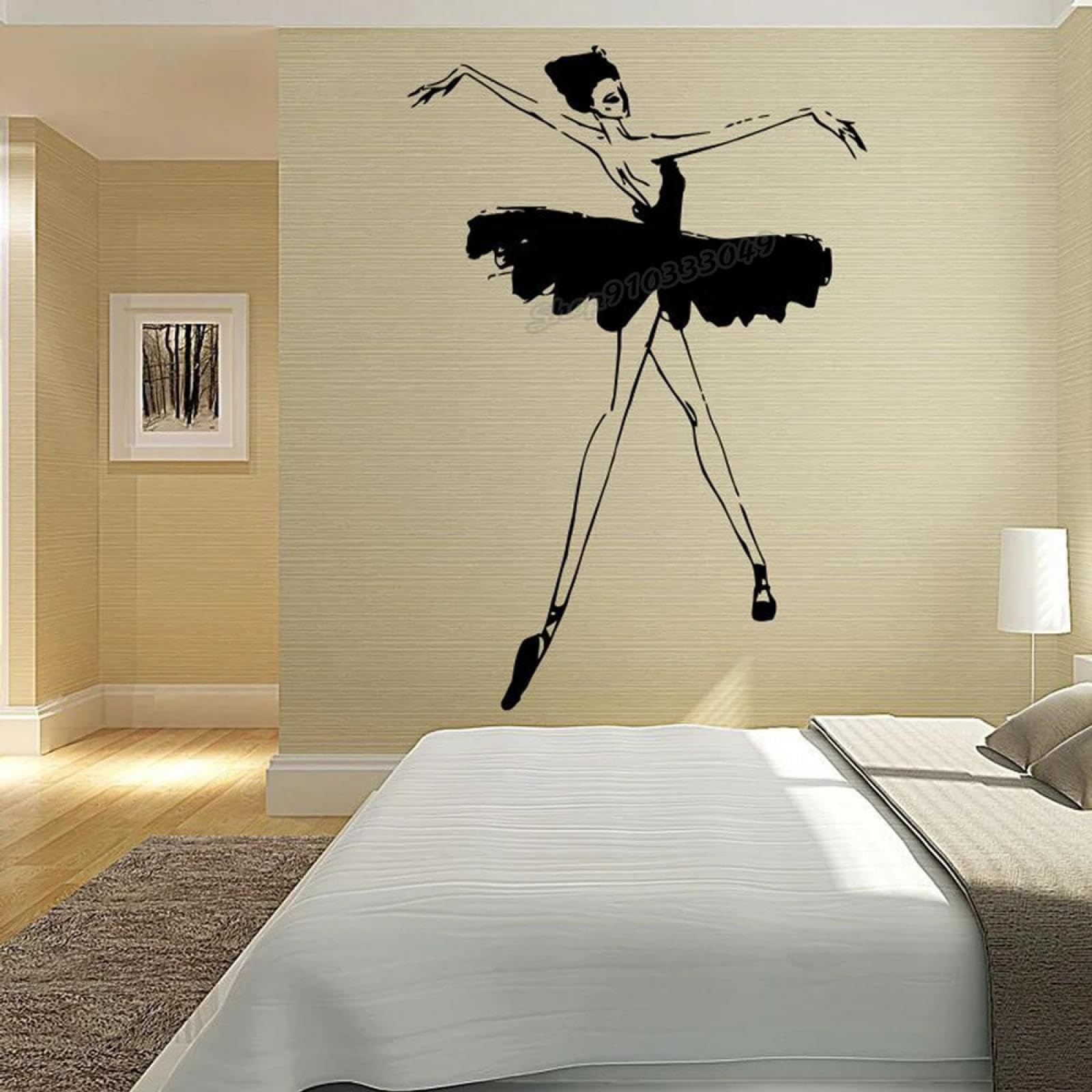 Youousi Girls Black Ballet Dancers, Gymnastics Dance Studio, Pointe Ballet Wall Decals, 'S Room, Bedroom Wall Art Decals
